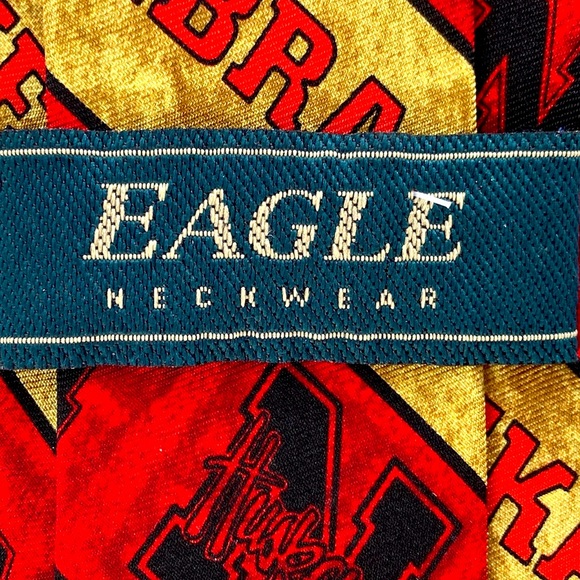 Eagle Neckwear Nebraska University Tie Gold & Red 28” Pure Silk - Picture 5 of 13